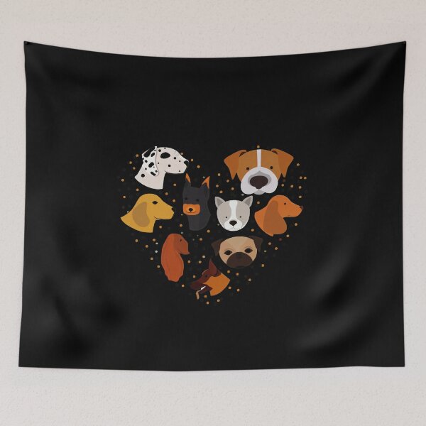 Item preview, Dog Breed Heart Faces Dot Outline Art designed and sold by GiaoCalonas.