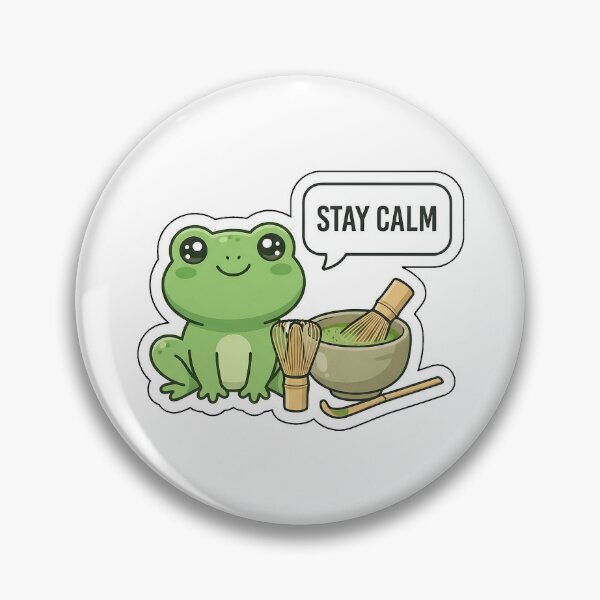 Item preview, Matcha Made in Heaven - Cute Green Frog with Matcha Tea Sticker with Text designed and sold by SimpleP.