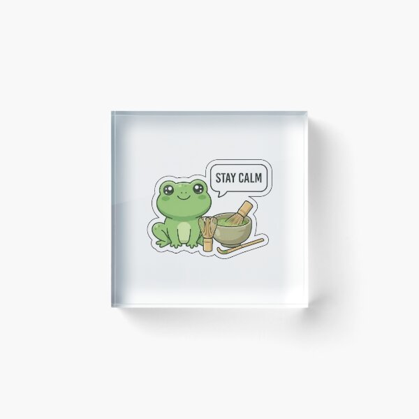 Item preview, Matcha Made in Heaven - Cute Green Frog with Matcha Tea Sticker with Text designed and sold by SimpleP.