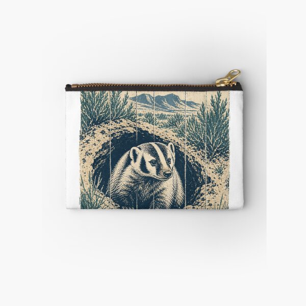 Item preview, American Badger in the Sagebrush Flat Wild Animal Animal Nature Art designed and sold by VisualArtsOasis.