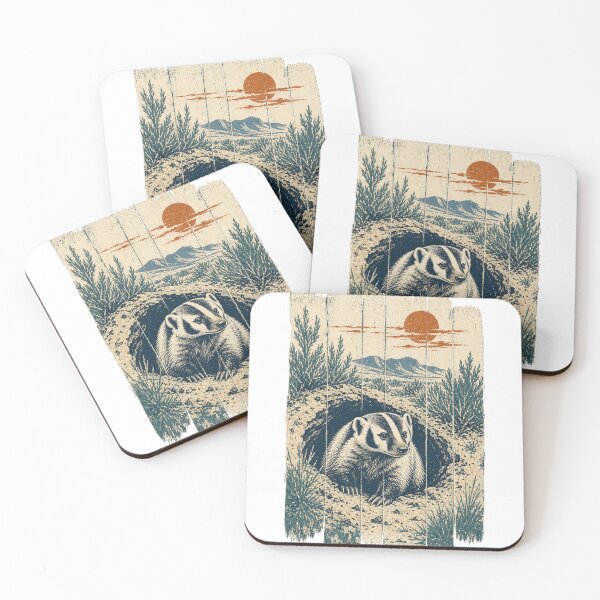 Item preview, American Badger in the Sagebrush Flat Wild Animal Animal Nature Art designed and sold by VisualArtsOasis.