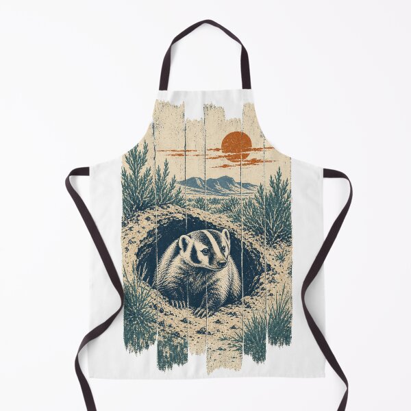 Item preview, American Badger in the Sagebrush Flat Wild Animal Animal Nature Art designed and sold by VisualArtsOasis.