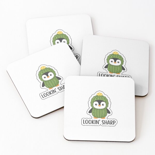 Item preview, Lookin' Sharp Today - Cute Penguin in Cactus Costume Sticker with Text designed and sold by SimpleP.