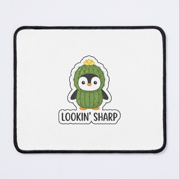 Item preview, Lookin' Sharp Today - Cute Penguin in Cactus Costume Sticker with Text designed and sold by SimpleP.