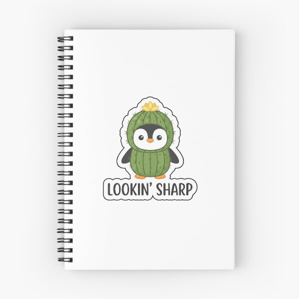 Item preview, Lookin' Sharp Today - Cute Penguin in Cactus Costume Sticker with Text designed and sold by SimpleP.