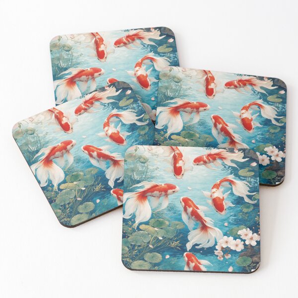 Item preview, Japanese Koi Fish and Sakura Pond – Elegant Japanese Garden Art designed and sold by vekotpu.