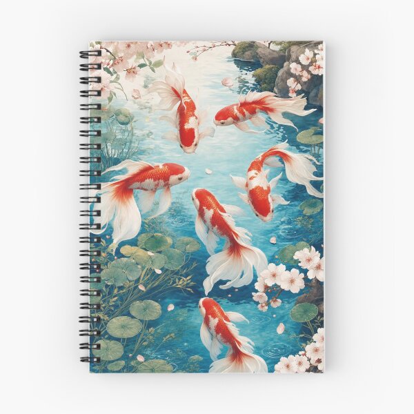 Item preview, Japanese Koi Fish and Sakura Pond – Elegant Japanese Garden Art designed and sold by vekotpu.