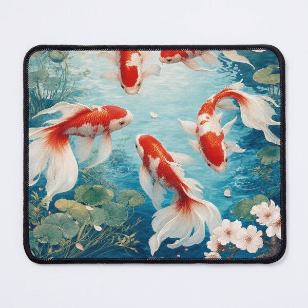 Item preview, Japanese Koi Fish and Sakura Pond – Elegant Japanese Garden Art designed and sold by vekotpu.