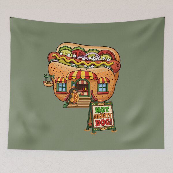 Item preview, Hot Diggity Dog – Funny Hot Dog Shop designed and sold by Aimetoi.