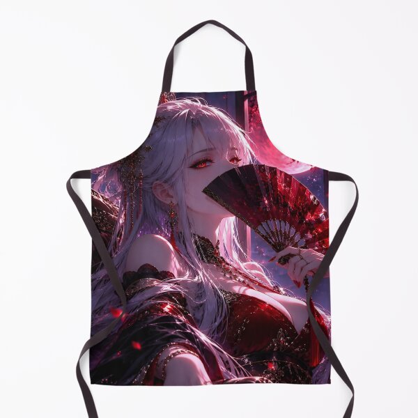 Item preview, Crimson Moon Empress – Gothic Anime Woman with Red Fan and Lunar Aesthetic designed and sold by Dyan4.