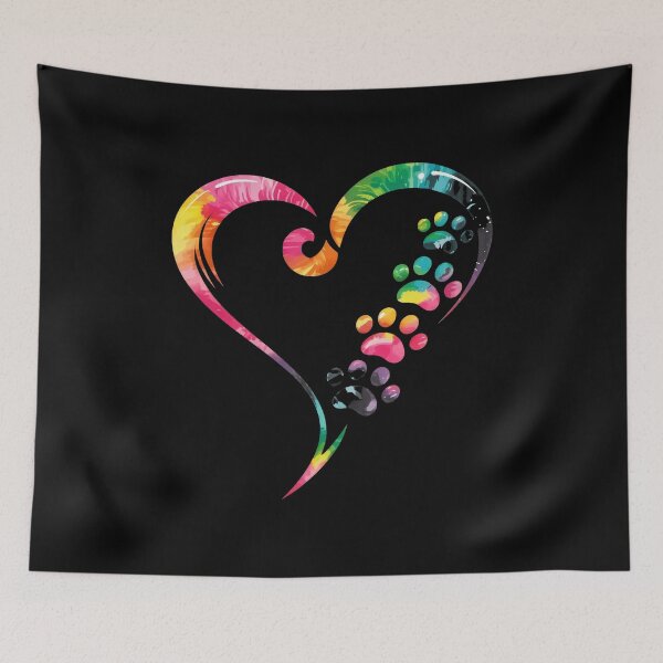 Item preview, Heart Paw Print Tie Dye Art designed and sold by GiaoCalonas.