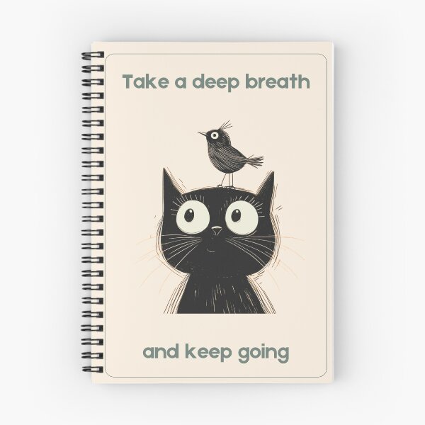 Item preview, Take a Breath and Keep Going – Cute Cat Motivational Art designed and sold by Rooted & Co.