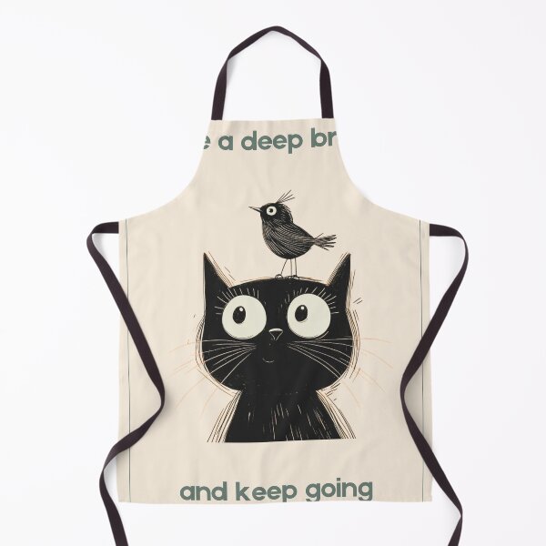 Item preview, Take a Breath and Keep Going – Cute Cat Motivational Art designed and sold by Rooted & Co.
