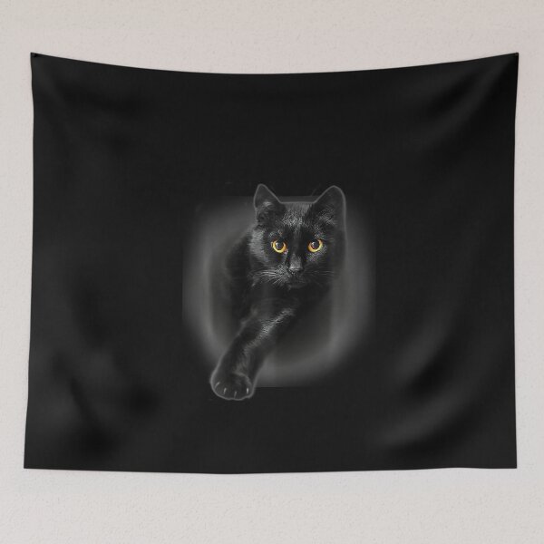 Item preview, Black Cat Yellow Eyes T-Shirt Cats Tee  designed and sold by ChaosColorCo.