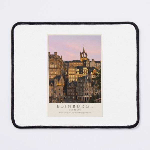 Item preview, Edinburgh Scotland Cityscape at Dusk – Historic Architecture & Skyline Art Print designed and sold by Wandered North.