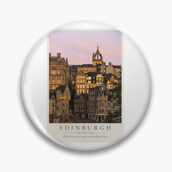 Item preview, Edinburgh Scotland Cityscape at Dusk – Historic Architecture & Skyline Art Print designed and sold by Wandered North.