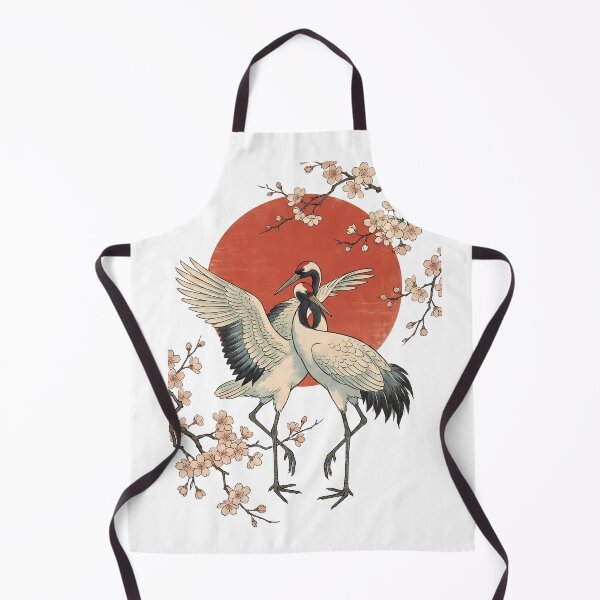 Item preview, Japanese Crane Dance Cherry Blossom Sun Art designed and sold by BobbyTee Merch.
