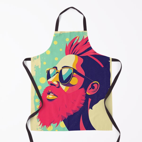 Item preview, Retro Neon Pink Beard Sunglasses Pop Art designed and sold by ERODED SELF.