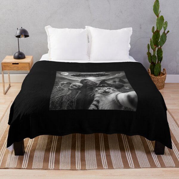 Item preview, Cat Selfie With Bigfoot Skeleton Alien Ufo Funny Cat Lover designed and sold by ChaosColorCo.
