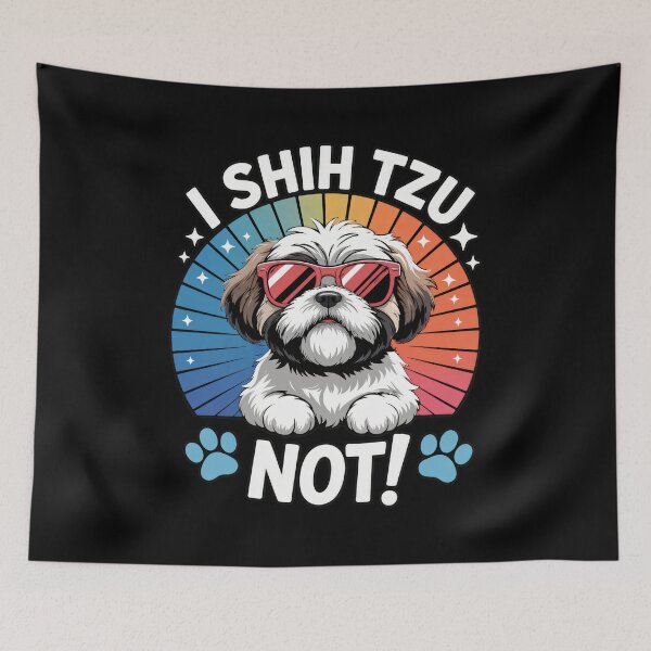 Item preview, I Shih Tzu Not Dog Sunglasses Retro Sunset designed and sold by GiaoCalonas.