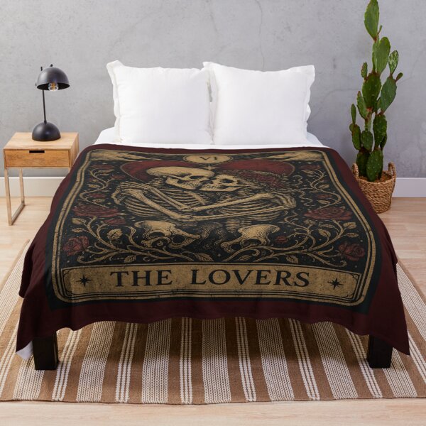 Item preview, The Lovers Tarot Card Vintage Skeleton Couple Art designed and sold by Aliplus+.