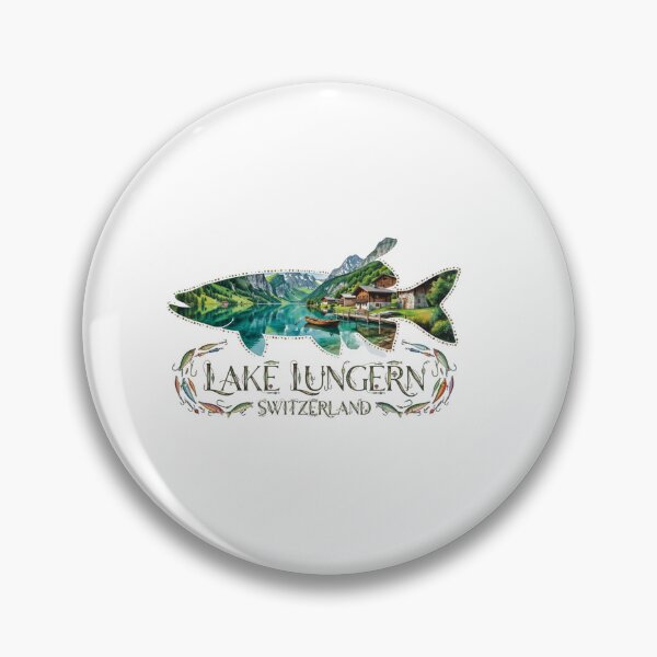 Item preview, Lake Lungern Switzerland Fishing Sticker designed and sold by Imaginarium of Chaos falcon88 .