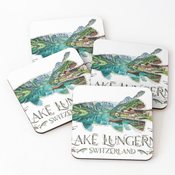 Item preview, Lake Lungern Switzerland Fishing Sticker designed and sold by Imaginarium of Chaos falcon88 .