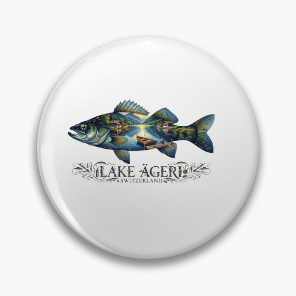 Item preview, Lake Aegeri Switzerland Fishing Sticker designed and sold by Imaginarium of Chaos falcon88 .
