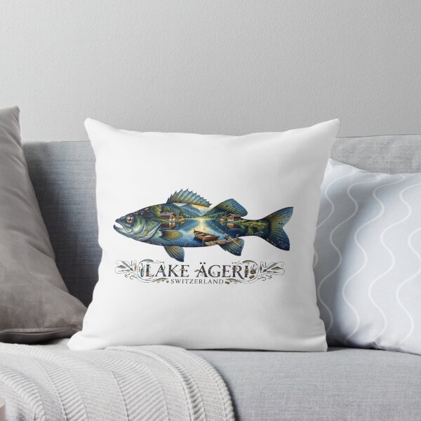 Item preview, Lake Aegeri Switzerland Fishing Sticker designed and sold by Imaginarium of Chaos falcon88 .