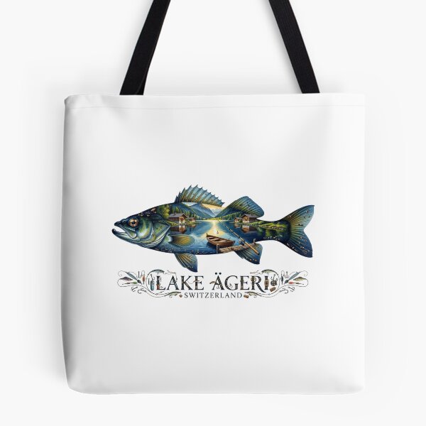 Item preview, Lake Aegeri Switzerland Fishing Sticker designed and sold by Imaginarium of Chaos falcon88 .