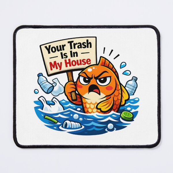 Item preview, Angry Fish Protecting Ocean From Plastic Pollution designed and sold by Nuvoro Eco Awareness.