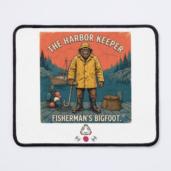 Item preview, The Harbor Keeper - Fisherman Bigfoot Vintage T-Shirt Graphic designed and sold by Whimsy Trail Co.