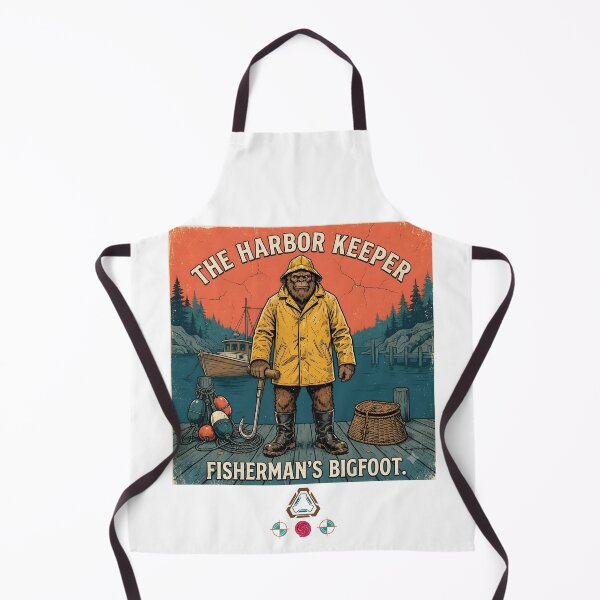 Item preview, The Harbor Keeper - Fisherman Bigfoot Vintage T-Shirt Graphic designed and sold by Whimsy Trail Co.