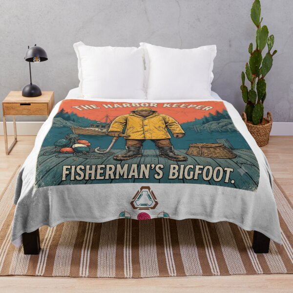 Item preview, The Harbor Keeper - Fisherman Bigfoot Vintage T-Shirt Graphic designed and sold by Whimsy Trail Co.