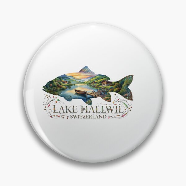 Item preview, Lake Hallwil Switzerland Fishing Sticker designed and sold by Imaginarium of Chaos falcon88 .