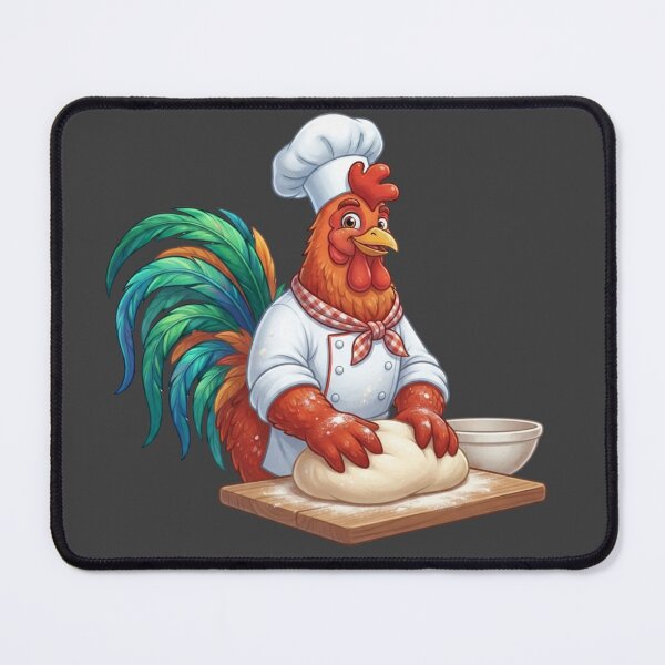 Item preview, Funny Rooster Chef Kneading Dough Baking Art designed and sold by BreezifyDesignStudio.