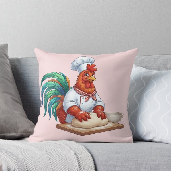 Item preview, Funny Rooster Chef Kneading Dough Baking Art designed and sold by BreezifyDesignStudio.
