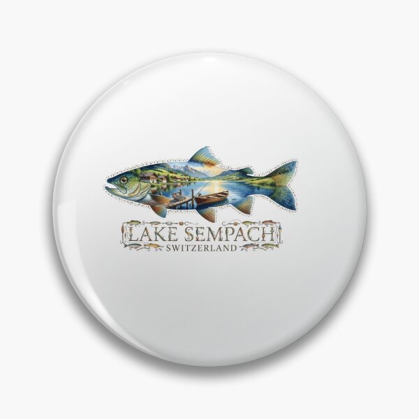 Item preview, Lake Sempach Switzerland Fishing Sticker designed and sold by Imaginarium of Chaos falcon88 .