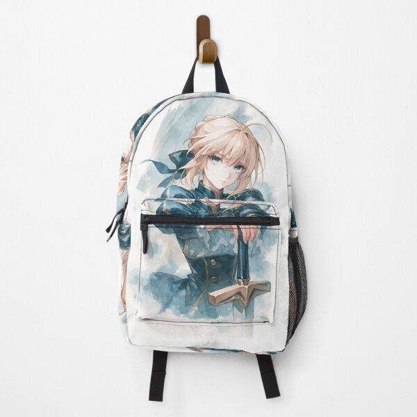 Item preview, Saber | Watercolor Fantasy Swordswoman – Blue Anime Girl with Elegant Sword designed and sold by Dyan4.
