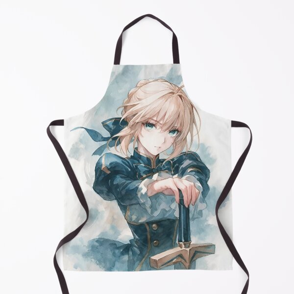 Item preview, Saber | Watercolor Fantasy Swordswoman – Blue Anime Girl with Elegant Sword designed and sold by Dyan4.