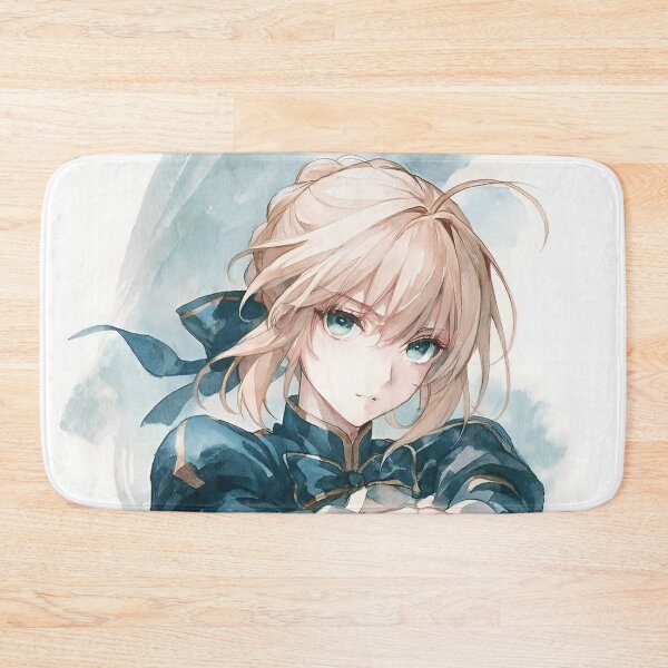 Item preview, Saber | Watercolor Fantasy Swordswoman – Blue Anime Girl with Elegant Sword designed and sold by Dyan4.
