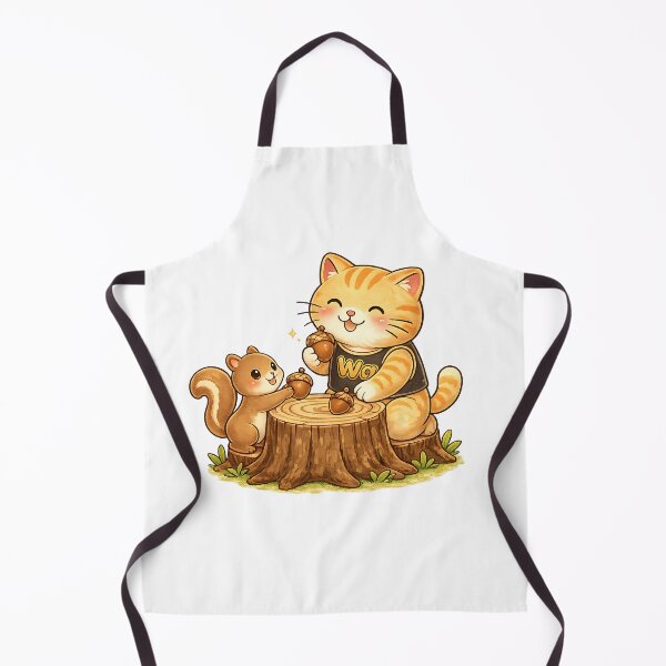 Item preview, Kawaii Orange Cat Playing with a Squirrel Cute Cartoon Animal Design designed and sold by Wawa5656.