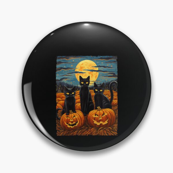 Item preview, Black Cat Halloween Cat Lovers Starry Night Cat Van Gogh Cat  designed and sold by ChaosColorCo.