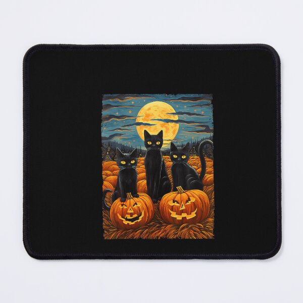 Item preview, Black Cat Halloween Cat Lovers Starry Night Cat Van Gogh Cat designed and sold by ChaosColorCo.