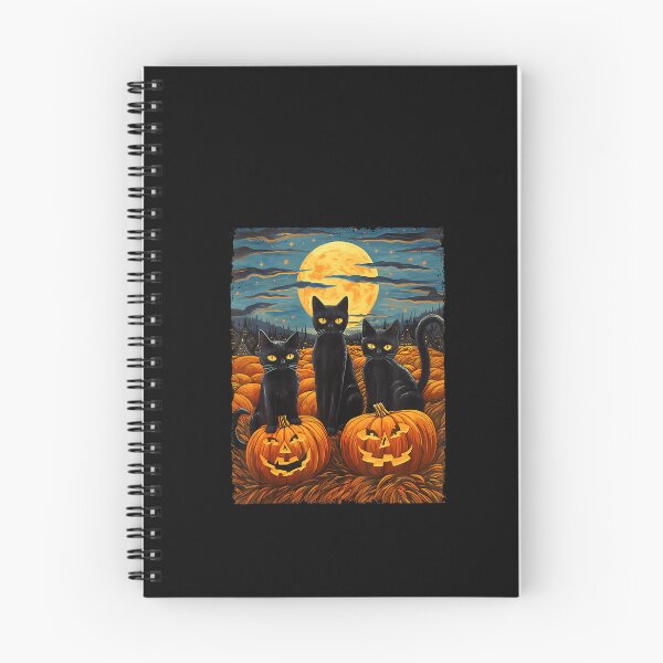 Item preview, Black Cat Halloween Cat Lovers Starry Night Cat Van Gogh Cat  designed and sold by ChaosColorCo.