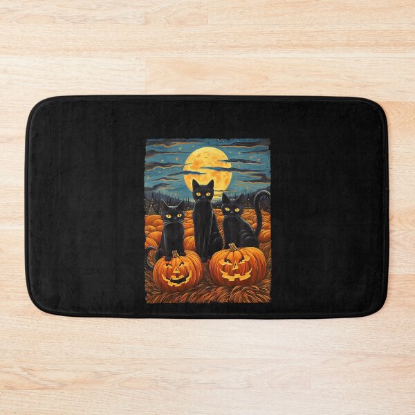 Item preview, Black Cat Halloween Cat Lovers Starry Night Cat Van Gogh Cat  designed and sold by ChaosColorCo.