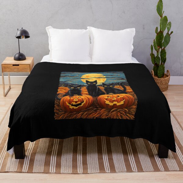 Item preview, Black Cat Halloween Cat Lovers Starry Night Cat Van Gogh Cat designed and sold by ChaosColorCo.