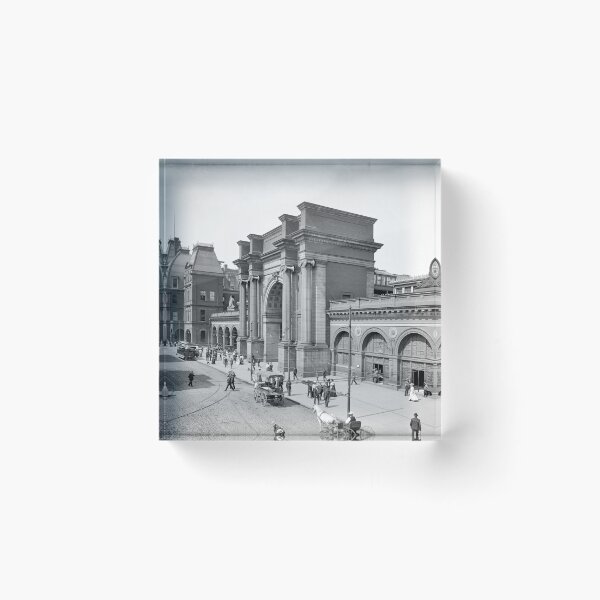 Item preview, North Union Station, Boston - 1905 Train Station black and white vintage fine art photograph designed and sold by Astrid Arkhangelsky.