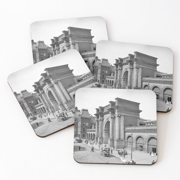 Item preview, North Union Station, Boston - 1905 Train Station black and white vintage fine art photograph designed and sold by Astrid Arkhangelsky.