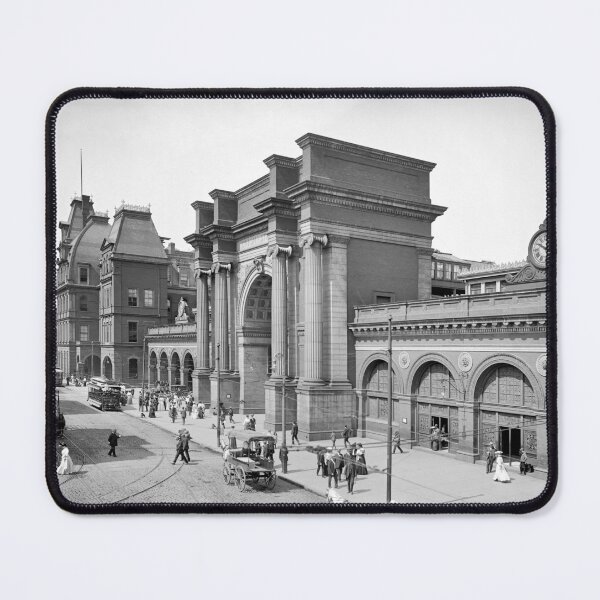Item preview, North Union Station, Boston - 1905 Train Station black and white vintage fine art photograph designed and sold by Astrid Arkhangelsky.